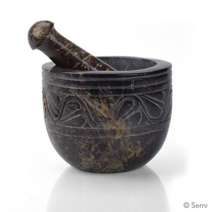 Etched Stone Mortar & Pestle