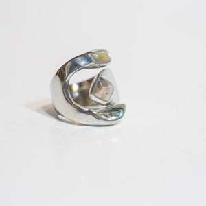 Abalone Inlaid Adjustable Ring