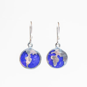 The World Earrings in Ocean Blue