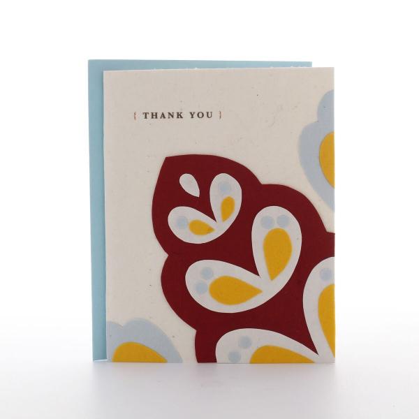 Contemporary Floral Thank You Card