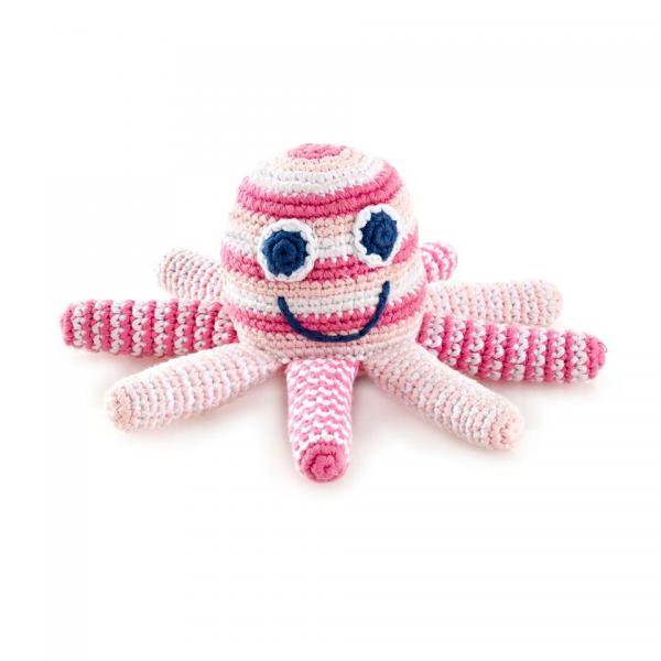 Pale Pink Octopus Rattle