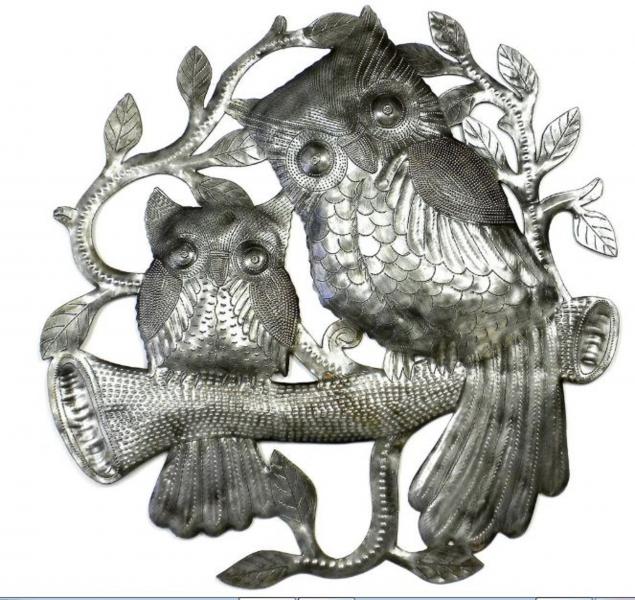 Pair of Owls on Perch