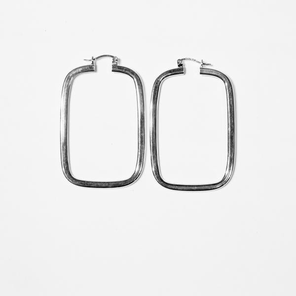 Sterling Silver Closed Rectangle Hoops
