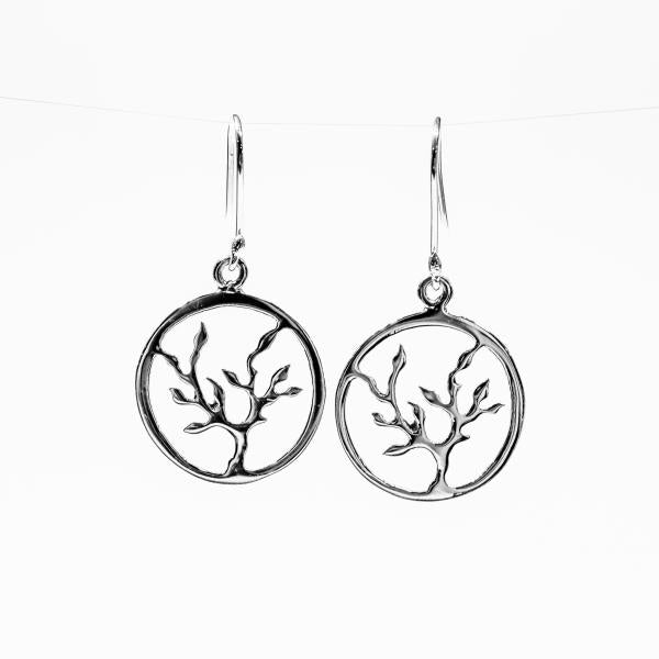Tree of Life Sterling Silver Wire Hook Earrings