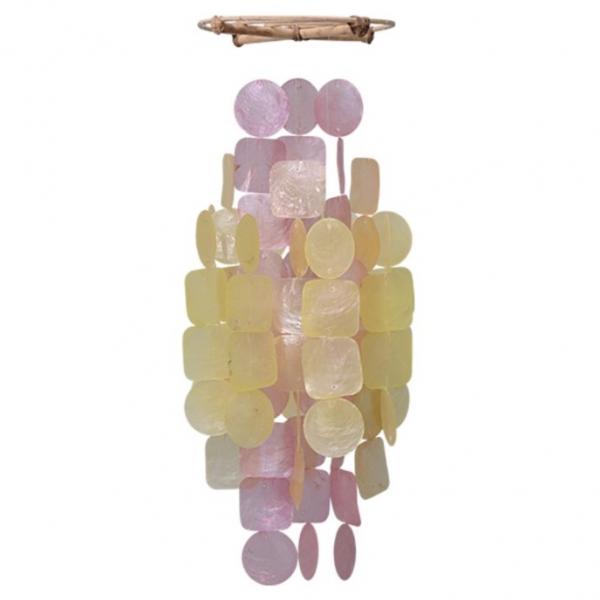 Gentle Pink and Yellow Capiz Chimes
